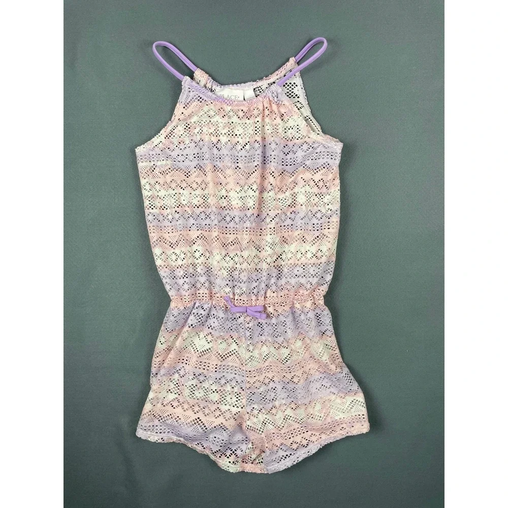 The Children's Place Lace Romper Coquette Boho‎ Soft Girl Pastel Pink Purple 14